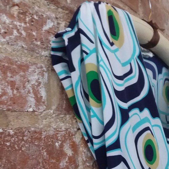 M.K.M DESIGNS Blue & White Multicolor Sleeveless Blouse Shirt Top Tunic Women S - Picture 7 of 14